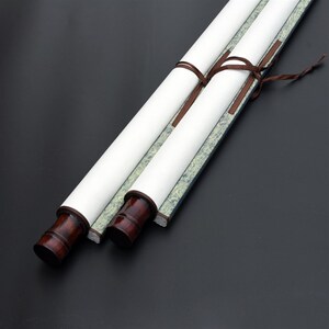 000人付款淘宝新品 全绫精裱二尺立轴白色宣纸书画画轴卷轴空白正方形