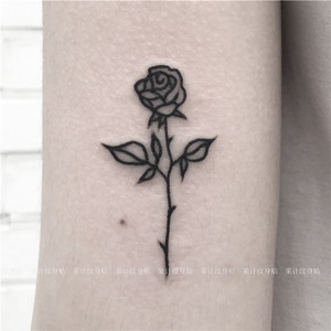 爱的名义1101淘宝纹身贴玫瑰花红色港风性感小清新草本果汁手绘线条