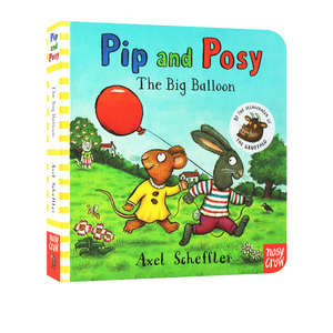 波西和皮普 红气球 纸板书 Pip and Posy:The Big Balloon 英文原版 Axel Scheffler 儿童纸板图画故事绘本 幼儿英语启蒙