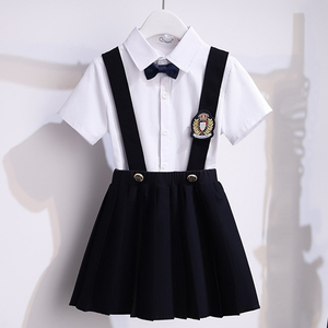 幼儿园园服连衣裙夏装儿童班服小学生校服学院风背带裙毕业照套装