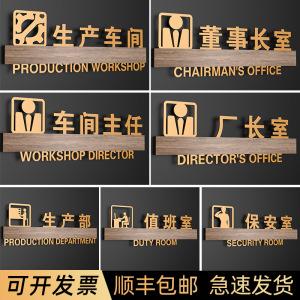 轻奢厂长室生产车间主任办公室门牌创意董事长室生产部指示牌镂空厂区