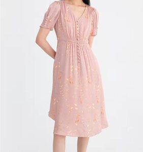 雅莹女装 2022夏装新款4648c 桑蚕丝v领 浪漫碎花连衣裙