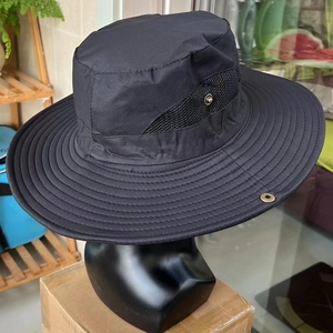 包邮夏季黑色速干圆边帽渔夫帽奔尼帽遮阳帽太阳帽网眼圆边帽子