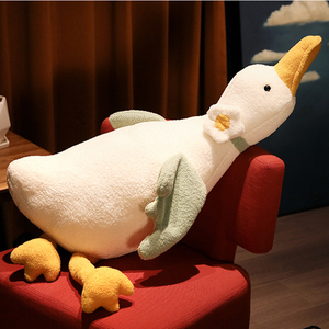 可爱鸭子公仔大白鹅玩偶布娃娃毛绒玩具抱枕女生睡觉床上夹腿长条
