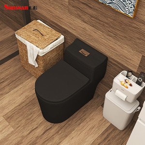 上杉黑色抽水马桶喷p射虹吸大冲力节水防臭卫生间家用坐便器