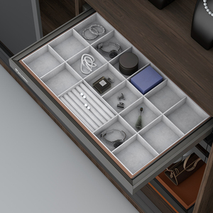 麦凯隆衣柜首饰盒抽屉式分隔盒收纳百宝盒推拉柜裤架多宝格饰品盒