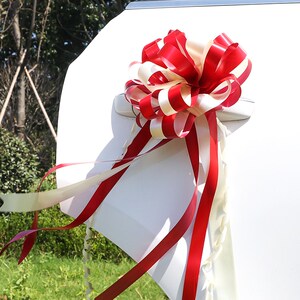 新浪漫简约结婚婚套车队副车扎花装饰车装红色小号丝带拉花简单.