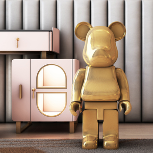 网红轻奢金色暴力熊客厅橱窗桌面装饰品开业落地摆件乔迁新居礼品