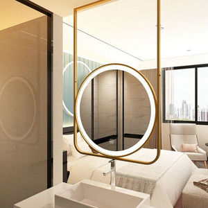 酒店客房浴室镜卫生间吊装镜带灯梳妆镜洗手间镜吊挂个性卫浴镜子