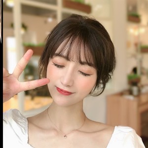 假发全真人发头帘夹刘海夹子头发贴片新款真发棕色假发头发少神m