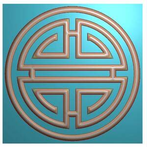 精雕图 灰度图 浮雕图 石雕福禄寿喜寿字圆形有线刀叉柜门板  寿