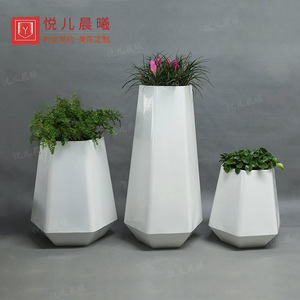 玻璃钢花盆组合时尚简约设计酒店会场办公区花器商业街道美陈花缸