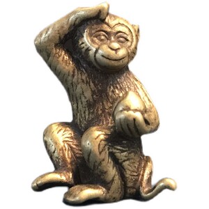 00淘易文化书斋淘宝风水实心纯铜猴子献桃铜猴抱寿桃桌面摆件做旧