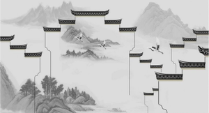 徽派建筑水墨画