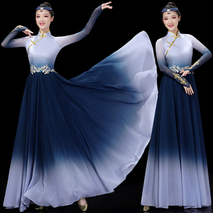 蒙古舞蹈演出服女2024新款少数民族蒙族舞服装艺考开场舞大摆裙子