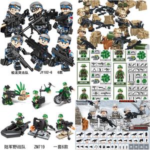 兼容乐高积木中国蓝盔un维和部队军事人仔战狼武装特种6200兵拼装