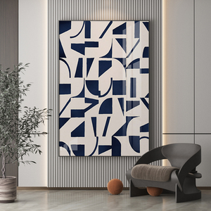 几何图形装饰画玄关竖版抽象现代简约过道挂画走廊尽头壁画落地画