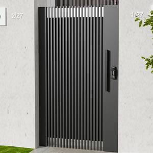 定制铁艺别墅大门庭院门百叶门单双开入户外花园铁门栅栏围墙门