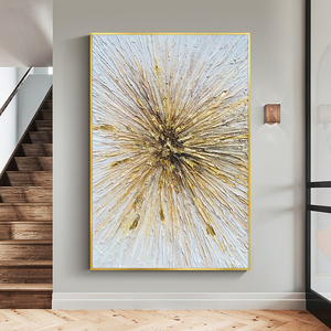 高级感立体抽象肌理画纯手绘金箔油画玄关走廊过道挂画客厅装饰画