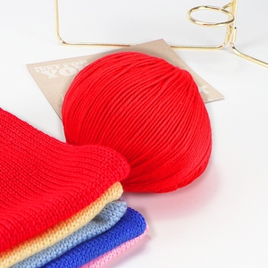 红毛线团手编2号纯手工diy编织围巾柔软粗线团女自织材料包