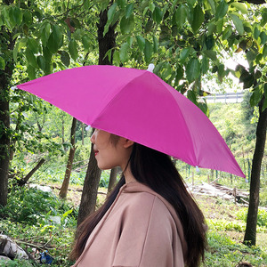 头戴遮阳伞钓鱼伞便携式栽水稻头戴雨伞太阳伞小伞下地插秧苗伞帽