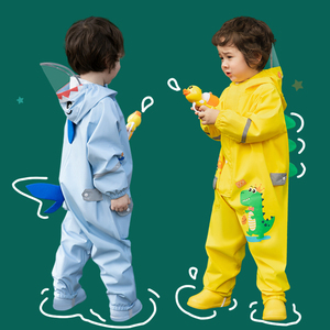 儿童雨衣男童男孩2023新款幼儿园连体套装全身防水3岁雨靴防水服