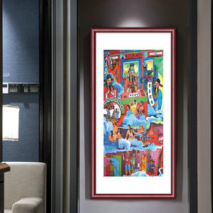 十殿阎王道场画像实木装框挂画十王画像东南狱地府丝绢国画已装裱