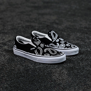 万斯官网官方 slip-on一脚蹬黑白涂鸦50周年纪念款鞋低帮男女鞋