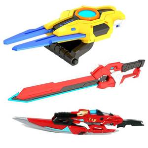 钢铁飞龙武声光变形联盟玩具器暴龙爆炎剑速龙雷光刃角龙冲锋拳套