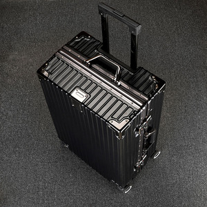 黑色行李箱男学生结实耐用加厚大容量铝合金铝框24拉杆旅行28超大