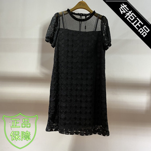 奕路莎e22bl632 夏装新款蕾丝修身品c质女装连衣裙汉派2021