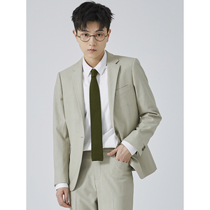 knighttom8月春秋浅豆绿色简约西服les帅t中性风修身外套上衣西装