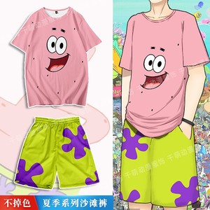 派大星短裤动画卡通夏季度假海边沙滩男潮流花裤衩宽松休闲情侣裤