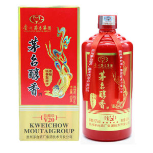 酒汇淘宝贵州 茅台醇香珍藏级v20红瓶500ml*1瓶 52度柔雅浓香型送礼1