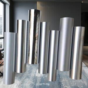 不锈钢哑光银色加厚金属镜面贴纸反光膜电梯防水自粘墙纸装饰家具