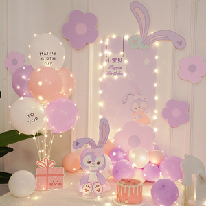 星黛露主题儿童生日布置女孩女宝宝派对背景墙kt板场景装饰品气球