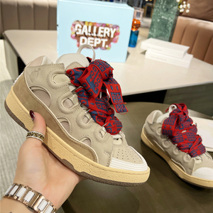 lanvin面包鞋浪凡老爹鞋复古拼色厚鞋带涂鸦泼墨运动休闲男女鞋