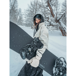 awka单板美式滑雪服女冬季加厚保暖防水防风卫衣专业雪地情侣上衣