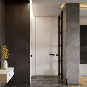 极简隐形门无框门窄边卧室门背景墙隐藏门暗门室内免漆平开铝木门