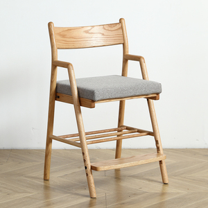 匠米诺纯实木儿童升降椅木蜡油学生椅写字椅可调节学子椅