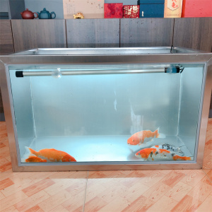 304不锈钢玻璃乌龟缸水陆缸家用锦鲤箱金鱼大型养兰寿专用缸鱼池