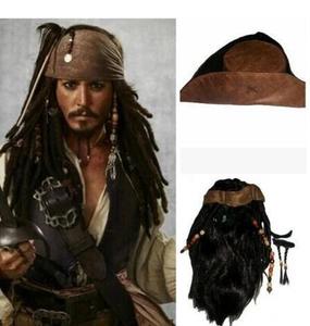 假发加勒比海盗海盗cosplay杰克船长帽子节万圣服装4胡子cos成人