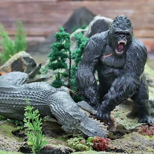 史前巨兽金刚大猩猩模型仿真动物模型暴虐霸王龙儿童男孩软胶玩具