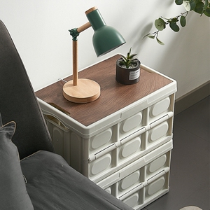 床头柜简易款塑料床头收纳箱书架一体卧室床边可折叠置物架榻榻米