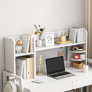 小书架桌上小型多层电脑桌上的置物架书桌上的书架大容量收纳层架