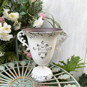 铁艺花盆欧式复古做旧奖杯花器铁皮桶花瓶干花绿植盆栽插花花瓶