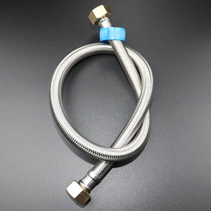 马桶热水器水龙头冷热进水高压防爆软连接管304不锈钢软管铜帽4分