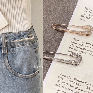 创意别针收腰神器女镶钻固定衣服裤腰改小调节裙子松紧收腹回形针