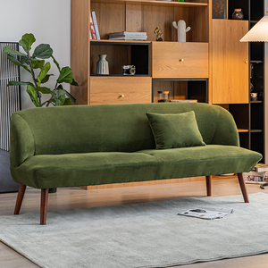 复古灯芯绒沙发小户型家用公寓卧室简约客厅简易布艺双三人小沙发