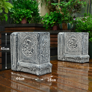 仿石雕中式别墅庭院小抱鼓石门当门墩i石墩门口家用镇宅石鼓摆件